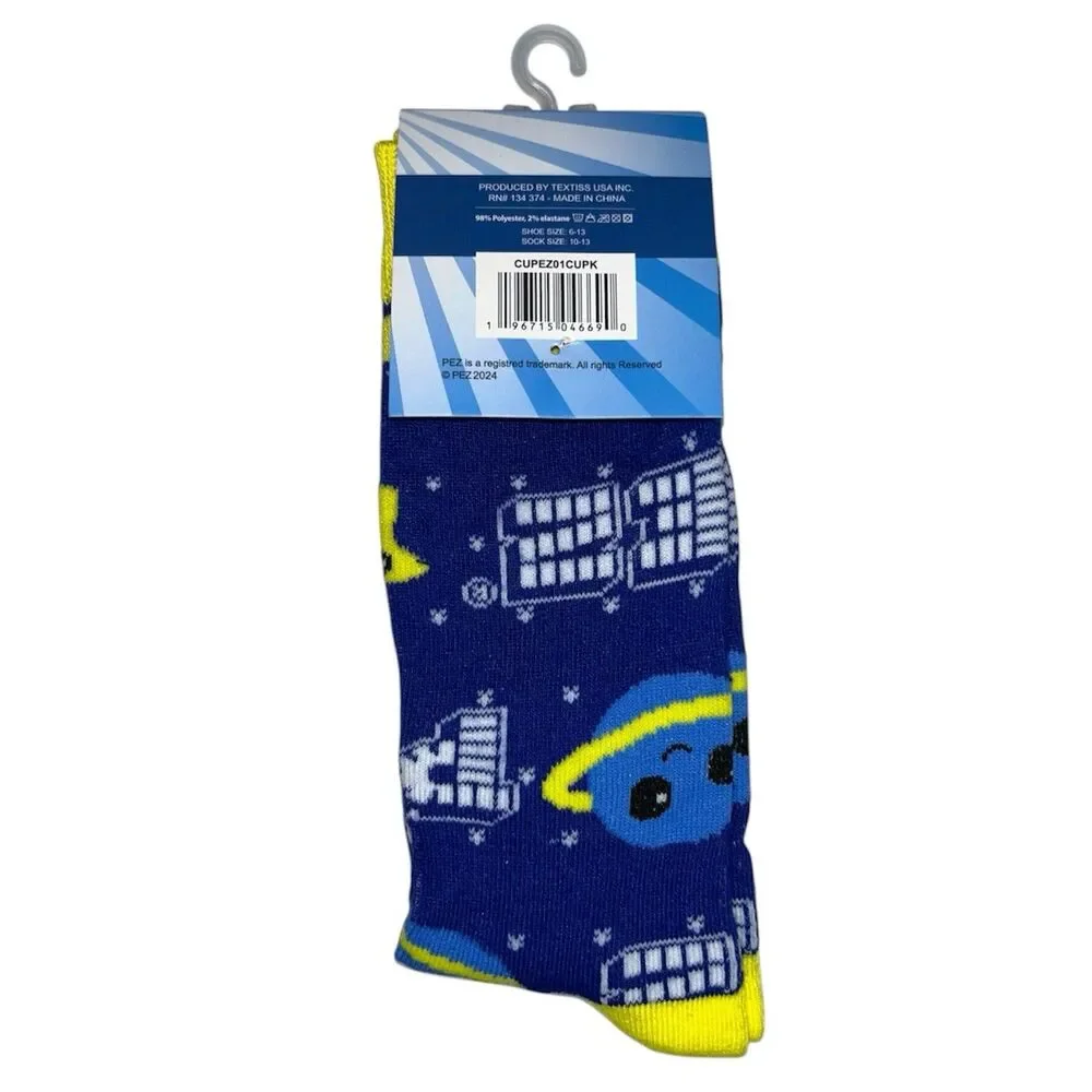3x Pez Candy Novelty Fun Crew Socks Size 6-13